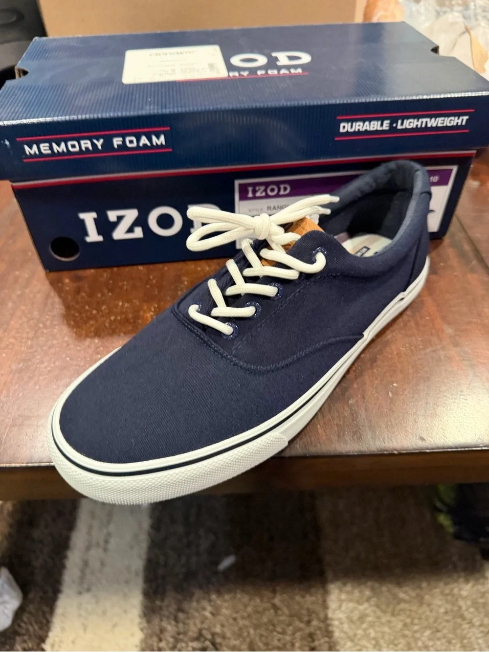Izod Men’s Rangley Lace Up Oxford Shoes Naby blue Canvas Size 10 M US